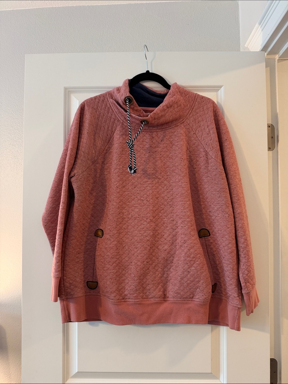Maurices Rose Quilted Turtleneck Pullover Hoodie
